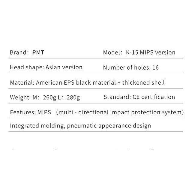 PMT K-15 Mips Casque de vélo Casque de route Design aérodynamique super protecteur