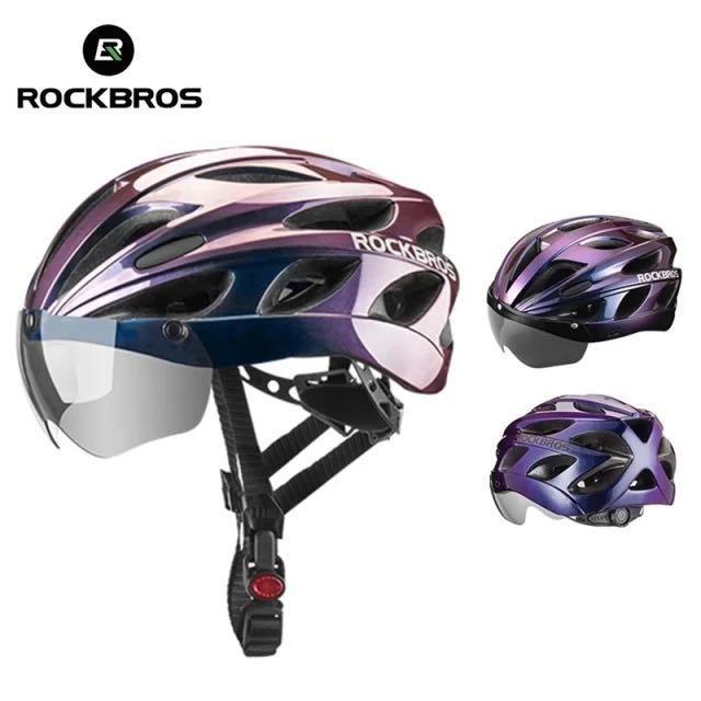Casque de vélo de route Rockbros avec lunettes magnétiques disponible en 4 couleurs