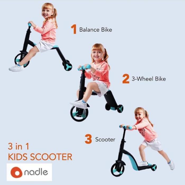 Nadle Nadle 3-in-1 Kids Scooter Tricycle Balance Bike – SuperBiker