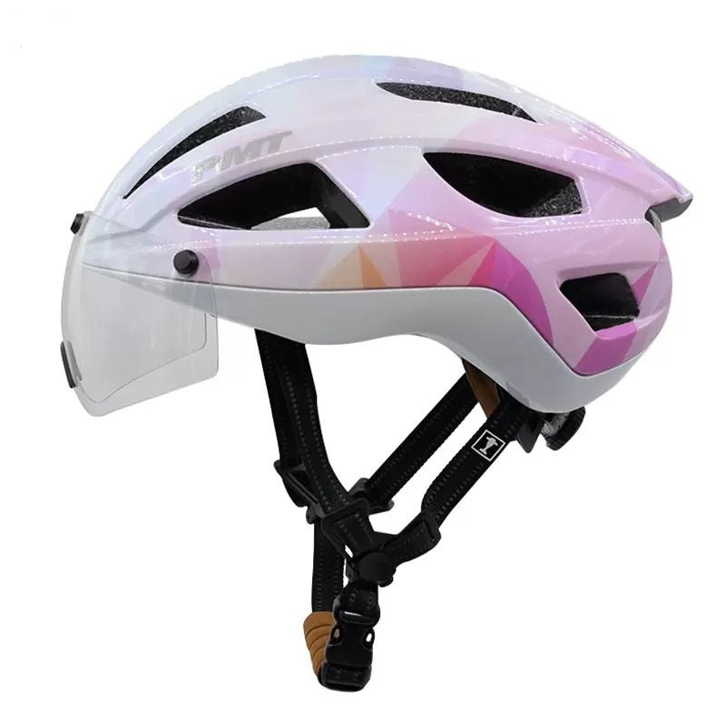 PMT GOLF casque de cyclisme casque de route lunettes à changement de couleur magnétique utilisé jour et nuit respirant et sûr