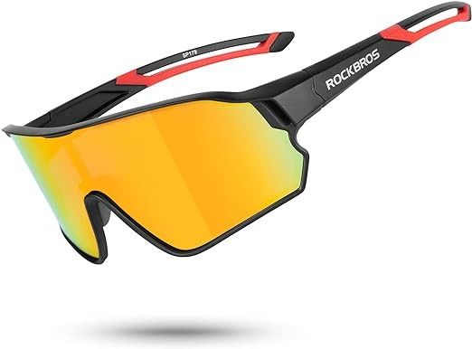 Rockbros – lunettes de soleil de cyclisme, de sport, miroir coloré, monture bleue 