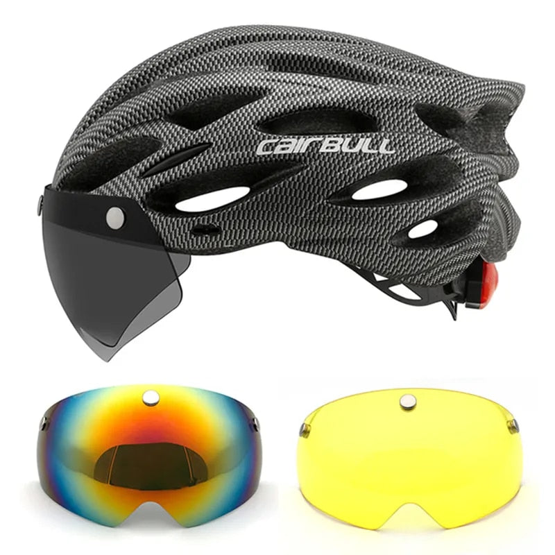 Cairbull ALLROAD casque de VTT route lunettes magnétiques lumière LED gris anthracite