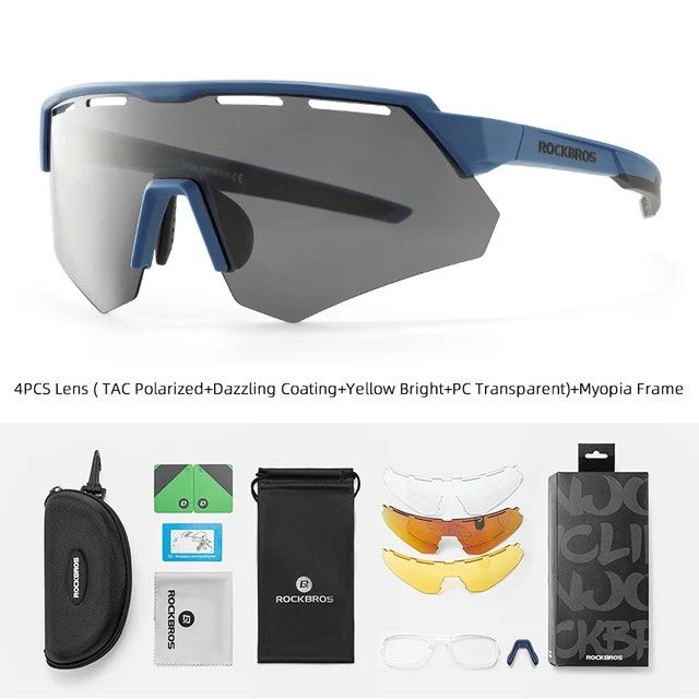 Rockbros 4 Lens Changeable Sunglasses Polarised Lens #Outdoor #Running # Hiking #Fishing