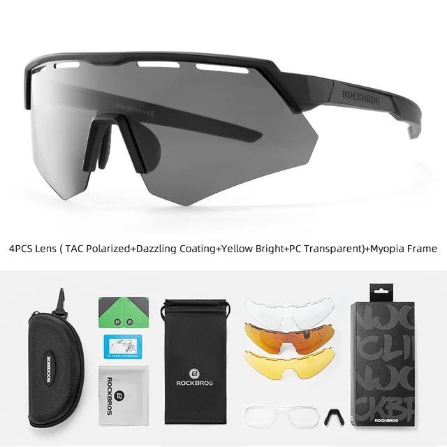 Rockbros 4 Lens Changeable Sunglasses Polarised Lens #Outdoor #Running # Hiking #Fishing