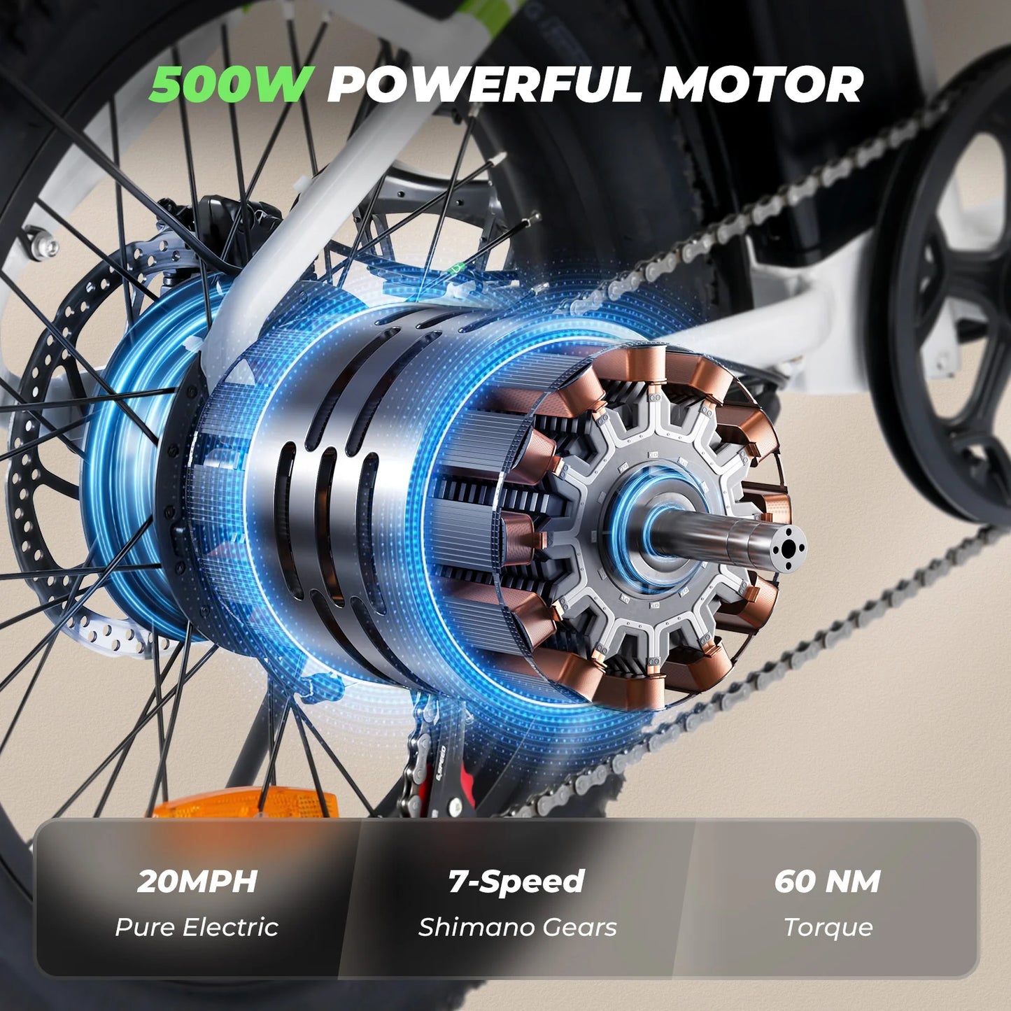 isinwheel U7 20" 500W 48V 10.4Ah Cargo Electric Bike