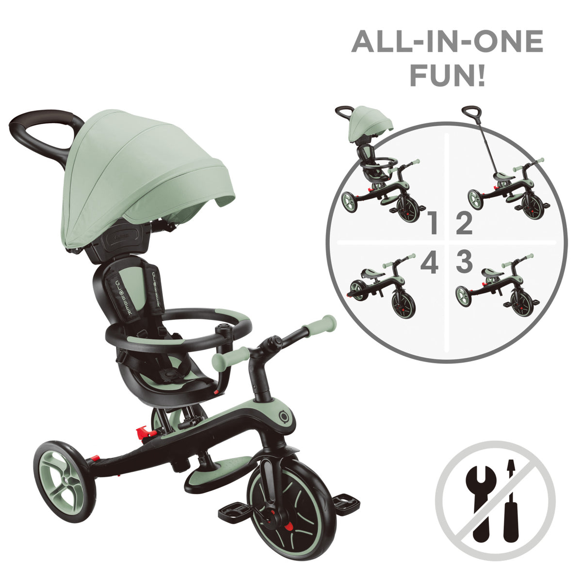Globber Explorer Trike 4 in 1  baby tricycle  balance bike 10m-5Y