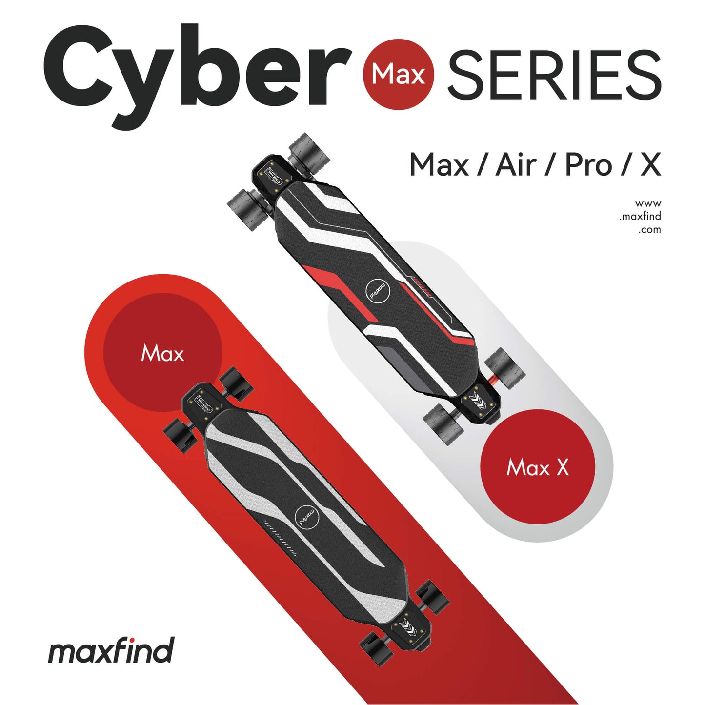 Maxfind Cyber Max X 1800Wx2 雙驅 電動滑板 遙控滑板 60km 續航