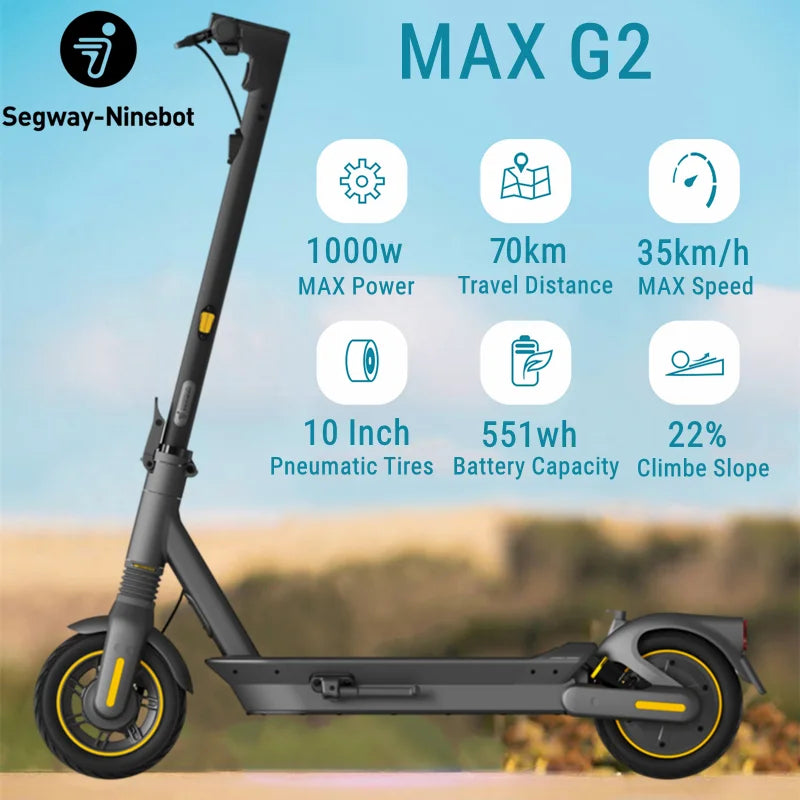 Ninebot Segway Kickscooter Max G2 10" 𣄃scooter électrique de niveau navire certifié UL-2272