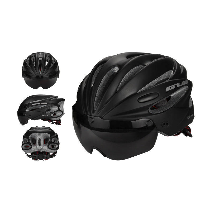 GUB K80 Plus Cycling Helmet Road Bike Mountain Bike Magnetic Goggles Black Cycling Bike Helmet All Road Magnetic Visor