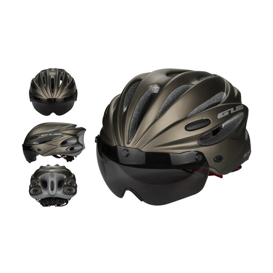 GUB K80 Plus Cycling Helmet Road Bike Mountain Bike Magnetic Goggles Cycling Bike Helmet All Road Magnetic Visor Titanium Gray