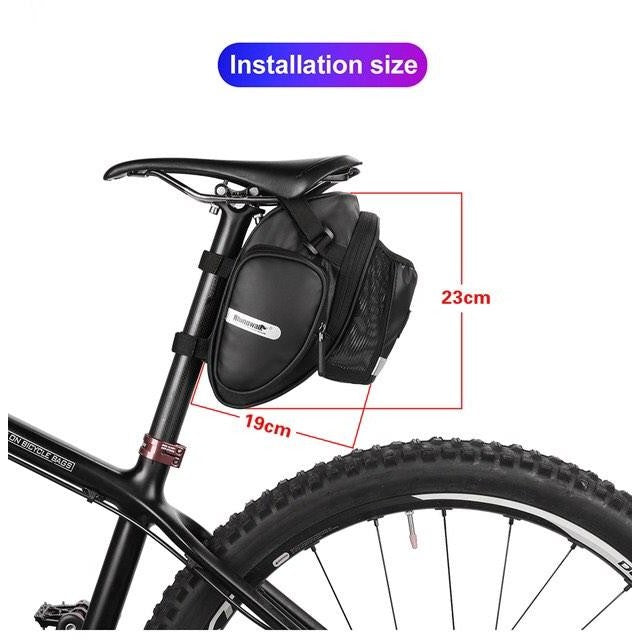 Rhinowalk multi-purpose 2.5L bicycle tail bag with large capacity waterproof and rainproof can hold water bottle