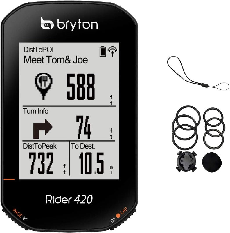 Bryton Rider 420 Ordinateur de vélo sans fil GPS Vélo Ordinateur de vélo Version internationale