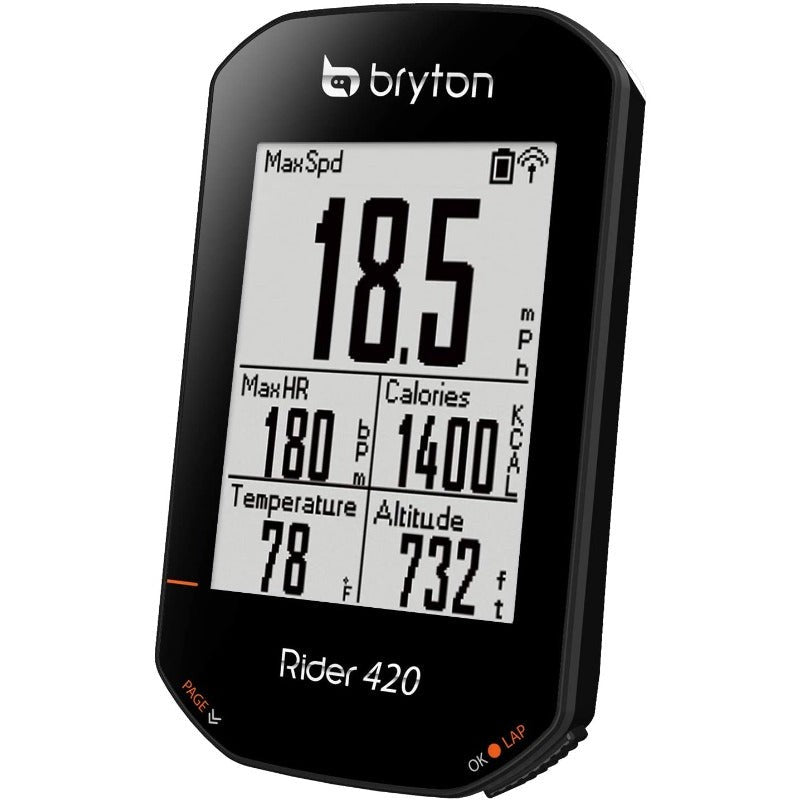 Bryton Rider 420 Ordinateur de vélo sans fil GPS Vélo Ordinateur de vélo Version internationale