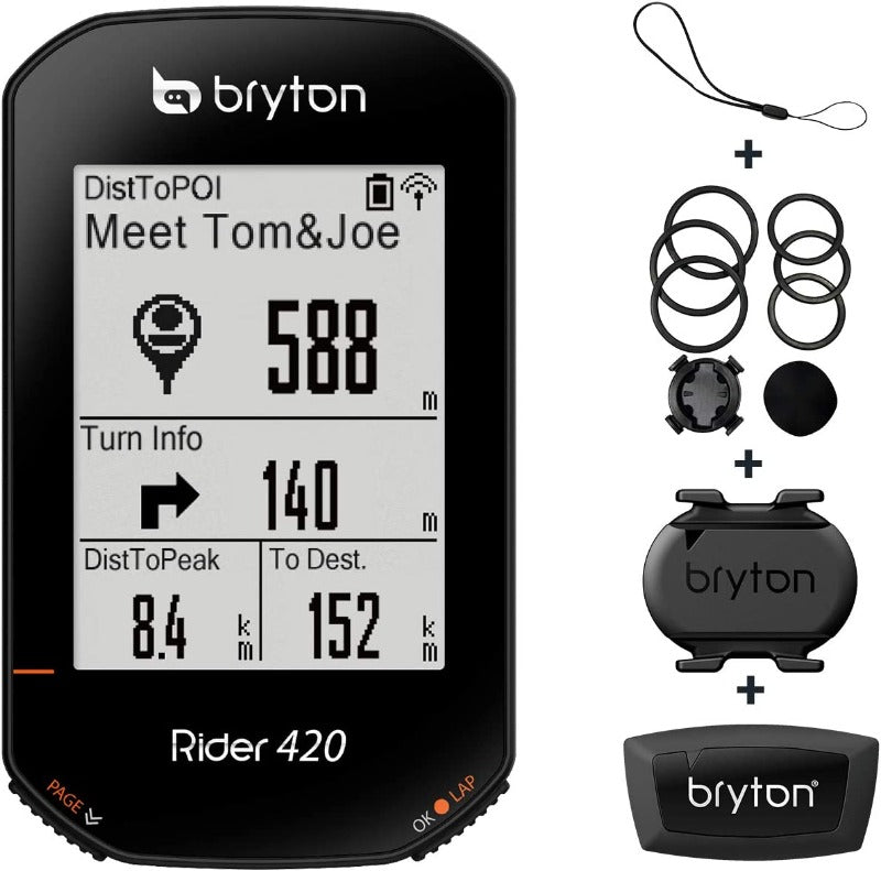 Bryton Rider 420 Ordinateur de vélo sans fil GPS Vélo Ordinateur de vélo Version internationale