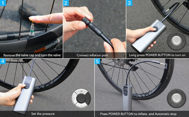 Pompe à air électrique portative pour vélo Cycplus A8