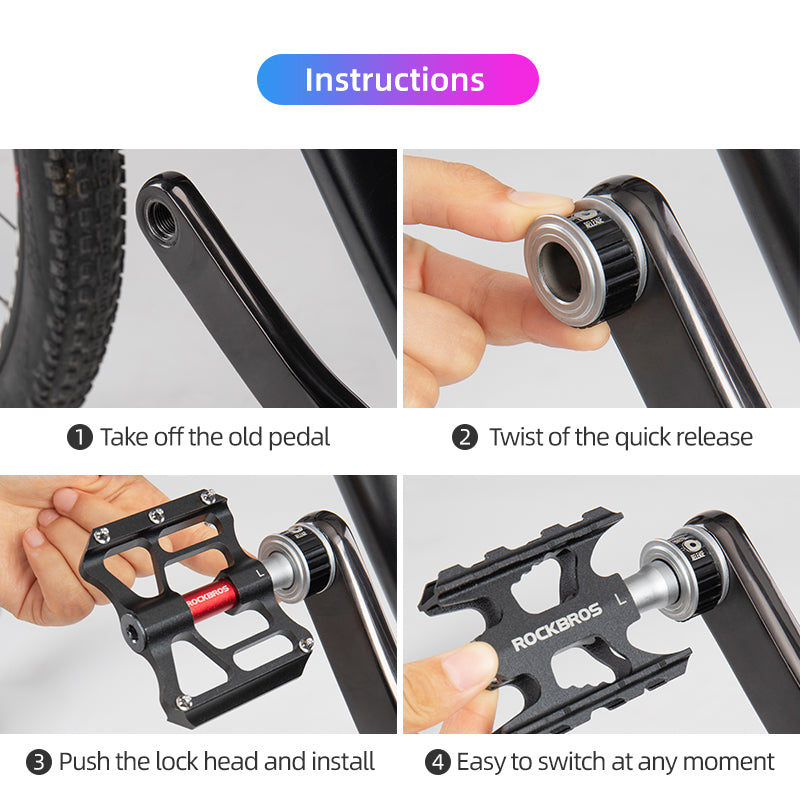 Rockbros aluminum alloy ultra-light quick release bicycle pedal CNC Al –  SuperBiker
