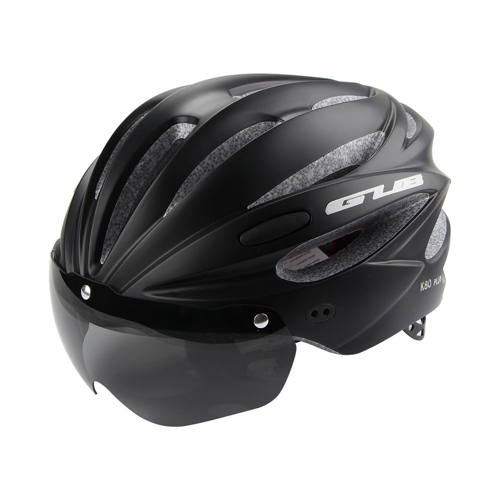 GUB K80 Plus Cycling Helmet Road Bike Mountain Bike Magnetic Goggles Black Cycling Bike Helmet All Road Magnetic Visor