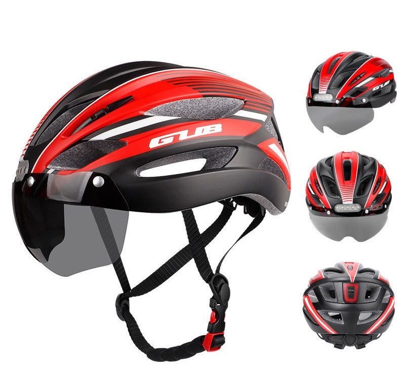 GUB K100 Plus Casque de vélo/route avec lunettes Sun Gear Feux arrière avant et arrière