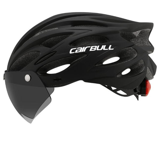Cairbull ALLROAD 公路山地單車頭盔 磁吸風鏡 LED燈 全黑 Adult All road Bike Helmet Rear LED Light Magnetic Sun Visor