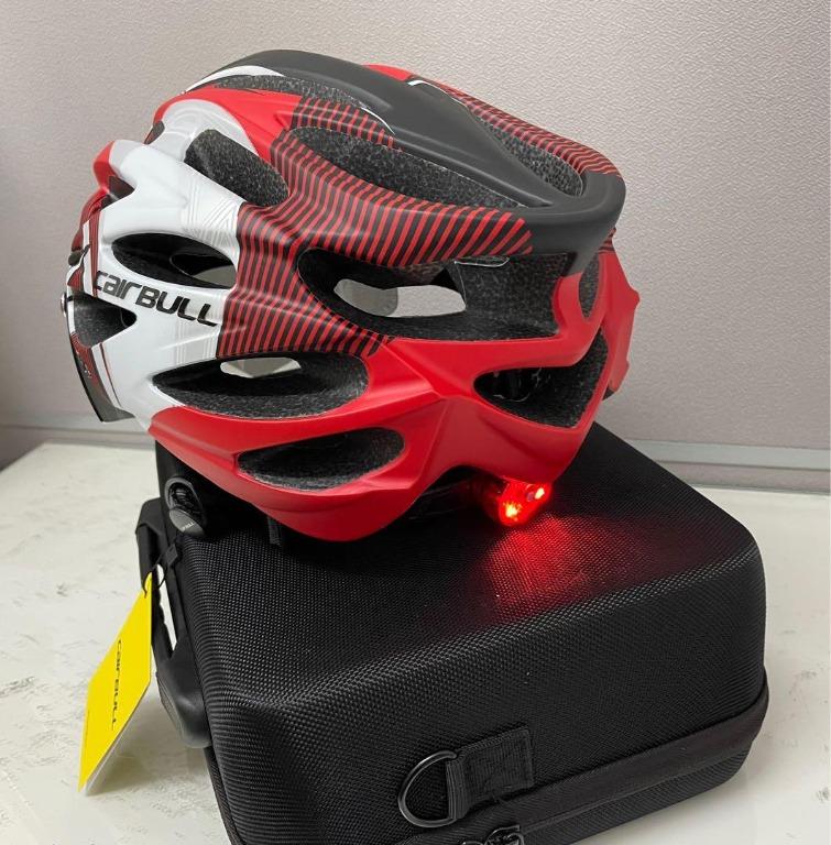 Cairbull ALLROAD 公路山地單車頭盔 磁吸風鏡 LED燈 紅白色