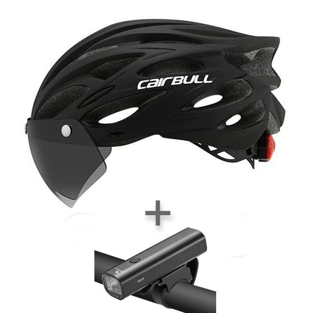 Cairbull 頭盔連風鏡 尾燈 加 Rockbros 400流明單車前燈 套裝