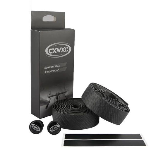 CXWXC 3D Carbon Fiber Pattern Cycling Handlebar with Handle Cloth Breathable Non-slip CW-091 Carbon Fiber Pattern Grip Tape