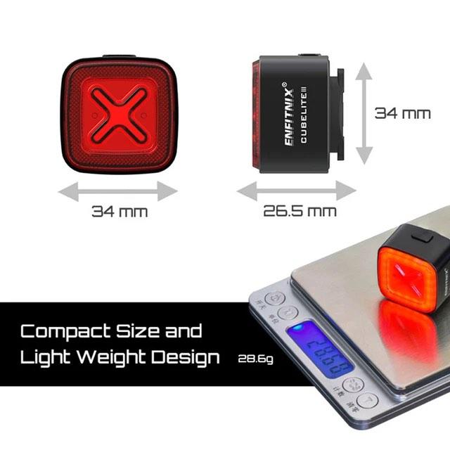 Enfitnix Cubelite III 智能單車尾燈 制動感應 USB充電 Smart Tail Light USB Charging
