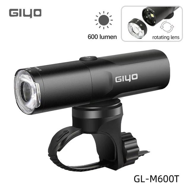 Giyo Bicycle Headlight 600 Lumens Ceiling/Formal Mounting Rotatable Lens Waterproof and Anti-glare Head Light 600 Lumen Anti-glare