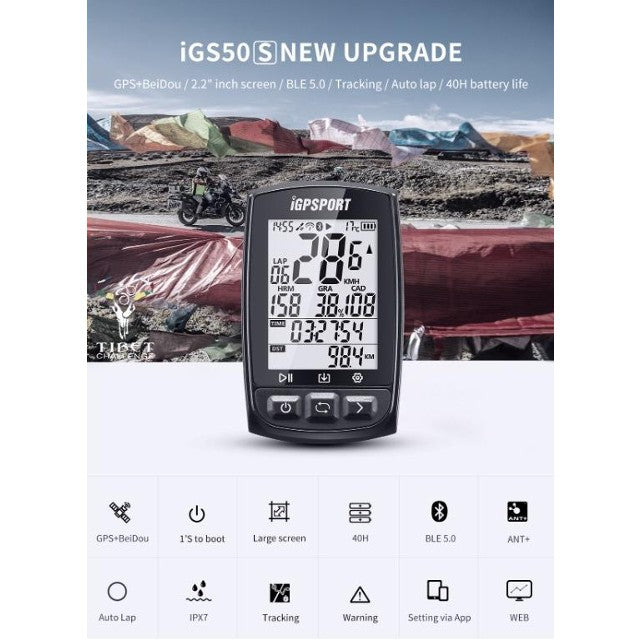 IGPSPORT IGS50S 無線單咪錶/碼錶 英文版