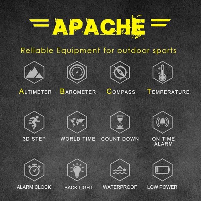 North Edge Apache Montre de sport Montre intelligente Alpinisme en plein air Course à pied Jeu de guerre