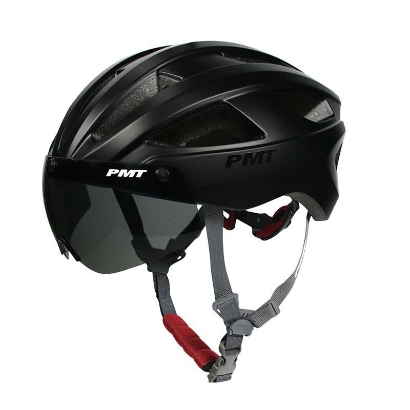 PMT Miduo 2.0 Casque de vélo respirant et ventilé avec lunettes magnétiques grises