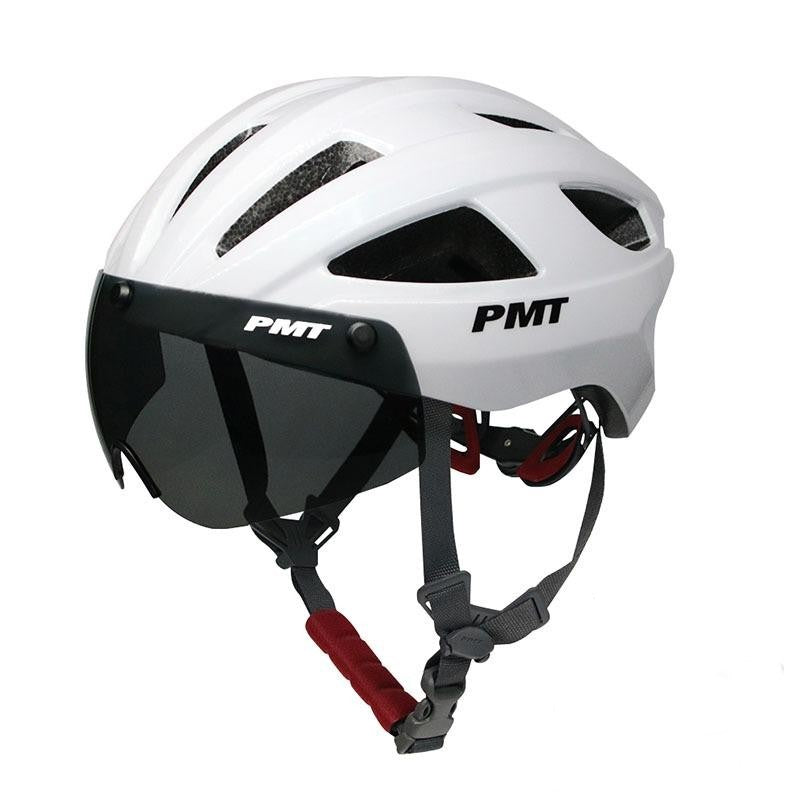 PMT Miduo 2.0 Casque de vélo respirant et ventilé avec lunettes magnétiques grises