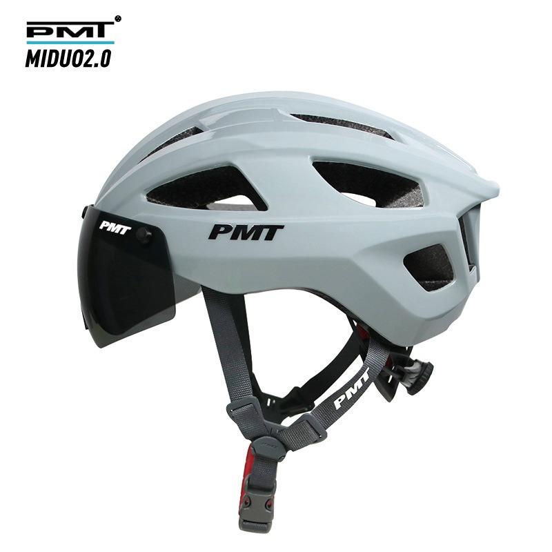 PMT Miduo 2.0 Ventilated Breathable Helmet Cycling Helmet with Gray Magnetic Goggles