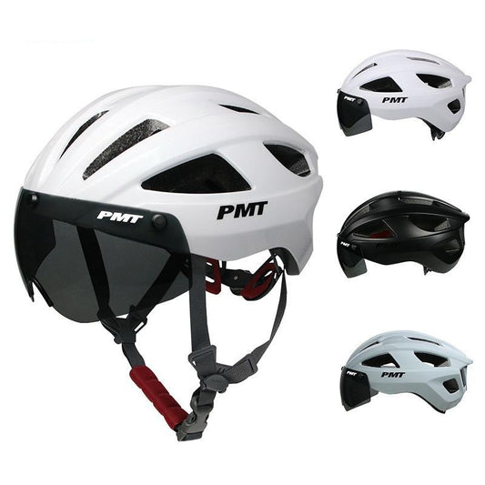 PMT Miduo 2.0 Casque de vélo respirant et ventilé avec lunettes magnétiques grises