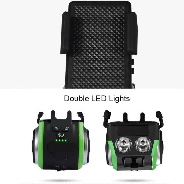 Rockbros 5 en 1 lumière de vélo/klaxon/son Ann/support de téléphone portable/banque d'alimentation multifonction Bluetooth Smart accessoires de vélo haut-parleur intelligent lumière support de téléphone 