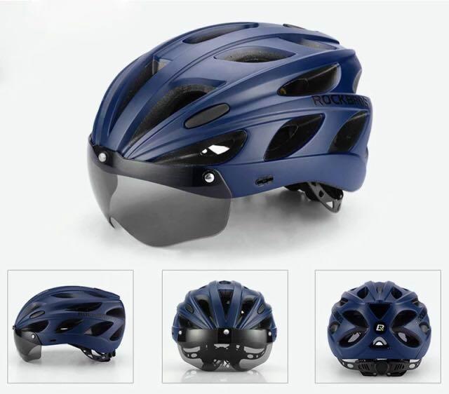 Rockbros 公路 單車頭盔 連磁吸風鏡 4色選擇