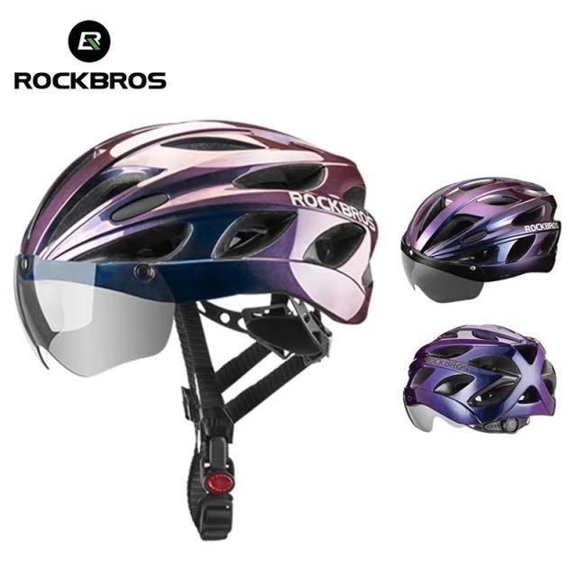 Casque de vélo de route Rockbros avec lunettes magnétiques disponible en 4 couleurs 