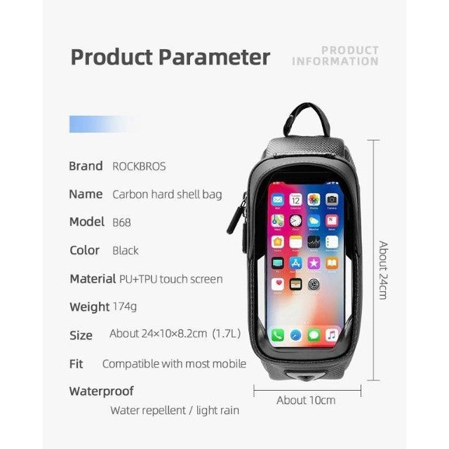 Rockbros Bike Waterproof Bag with Phone Case Fully Waterproof 6.8"