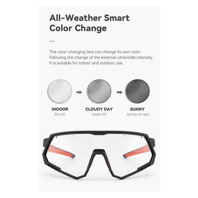 Rockbros 戶外 太陽眼鏡 運動用防晒眼鏡 可換 偏光彩鏡面 漸變鏡 黑紅框 Outdoor Sunglasses