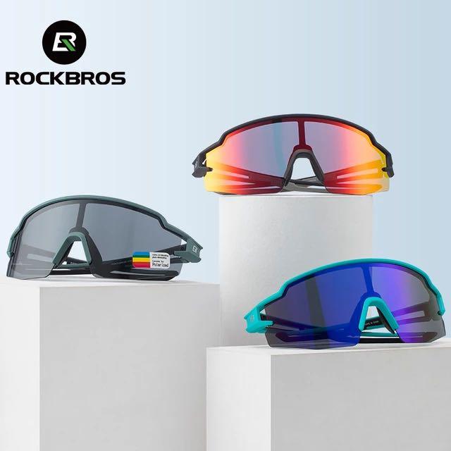 Rockbros Lunettes de sport Lunettes polarisées Demi-monture Protection solaire Lunettes d'extérieur