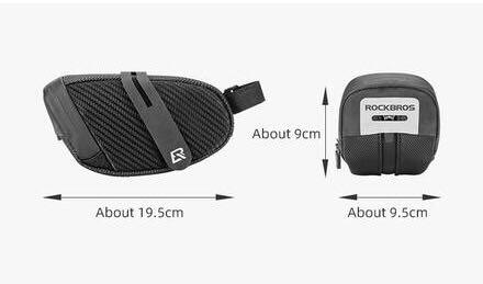 Rockbros Bicycle Tail Bag Size Lightweight and Convenient Velcro Fastening Medium Size Rear Bag w/ Magic Tape