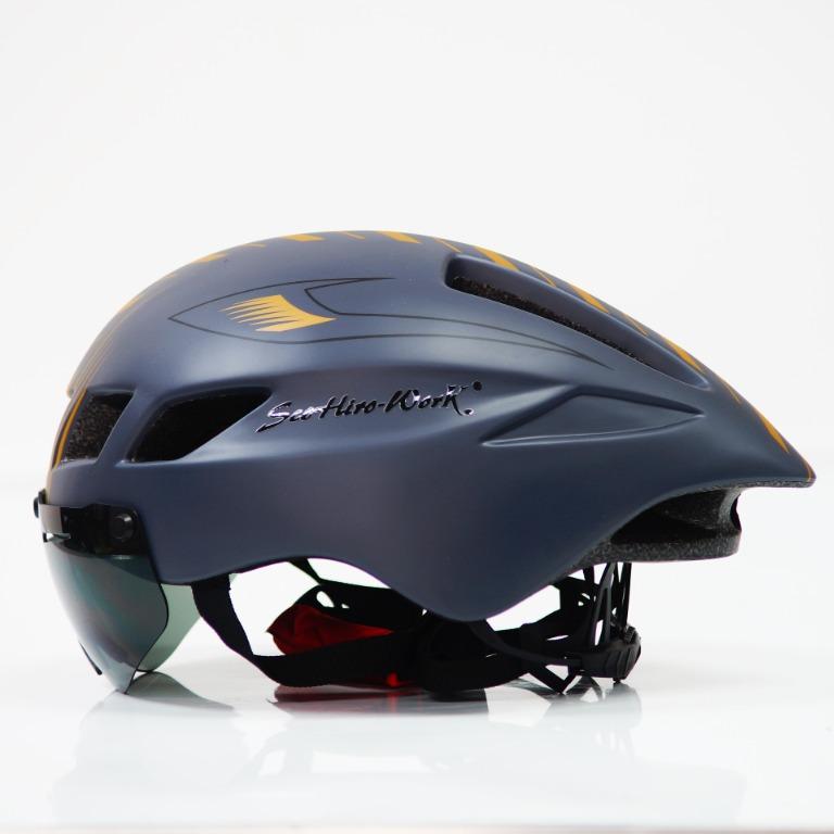 Scohiro Work TT-3 破風 公路 單車頭盔 連風鏡