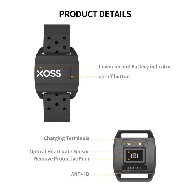 Xoss cadence/speed sensor Two heart rate arms with Bluetooth ANT+ connectivity