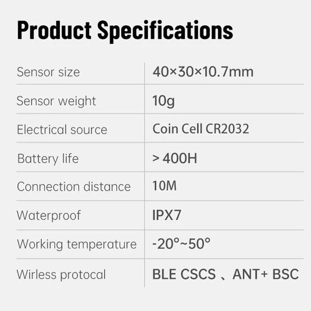 XOSS VORTEX Cadence Speed ​​​​Cycling Sensor ANT+ Compatible Bluetooth avec Garmin IGSPORT BRYTON
